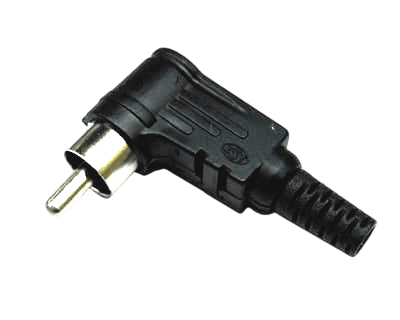 Afbeelding van RCA steker haaks pvc tule zwart Lumberg